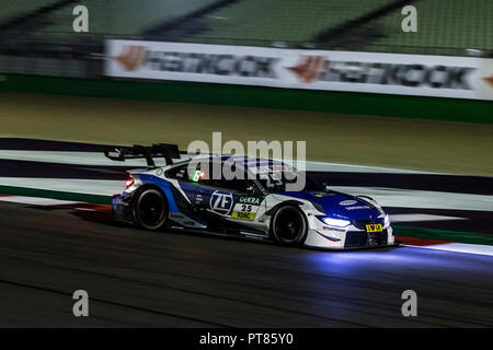 Misano Adriatico, Italien - 25. August 2018: EIN SAMSUNG BMW M4 DTM des BMW Team RMR, von Philipp Ger angetrieben, während der Rennen in der DTM in Misano Misano Stockfoto