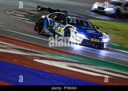 Misano Adriatico, Italien - 25. August 2018: EIN SAMSUNG BMW M4 DTM des BMW Team RMR, von Philipp Ger angetrieben, während der Rennen in der DTM in Misano Misano Stockfoto