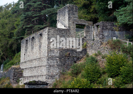 Motor Haus, die Laxey Wheel, Laxey, von der Insel Man Stockfoto