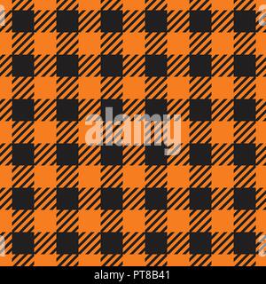 Vektor nahtlose Muster. Zellenhintergrund orange Farbe mode Tuch in einem Käfig. Abstrakte karierten Hintergrund zu dunkel. Stock Vektor