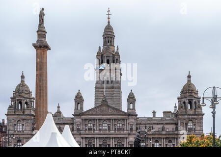 Glasgow, Schottland, Großbritannien - 29 September, 2018: Das Zentrum von Glasgow, und der Stadtrat von kommunalen Gebäuden. Das Zentrum von governme Stockfoto