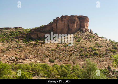 Landschaft der Bandiagara Escarpment in der Dogon, Mali, Afrika Stockfoto