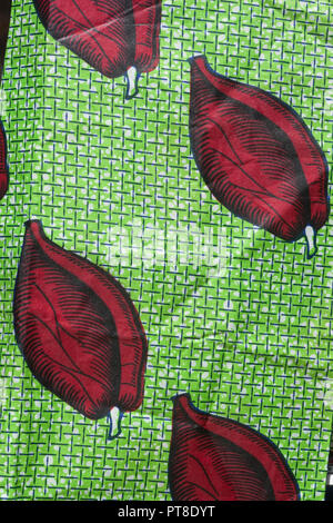 Detail der Afrikanischen wax print Fabric Stockfoto