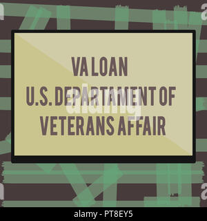 Schreiben Hinweis Übersicht Va Darlehen U.S Departament Angelegenheiten der Veteranen. Business foto Präsentation Streitkräfte finanzielle Hilfe. Stockfoto