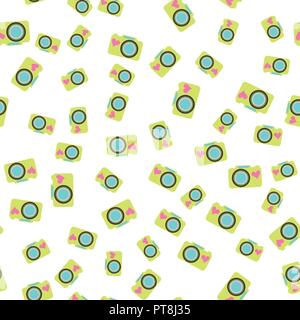 Vector Illustration. Nahtlose Muster. Altmodische kamera Stil flach Stock Vektor