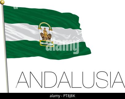 Andalusien amtliche regionale Flagge, Spanien, Vektor, Abbildung Stock Vektor