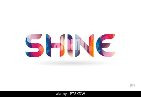 /-Farbigen Regenbogen Wort text für Karte, Broschüre oder Typografie Logo Design Stock Vektor