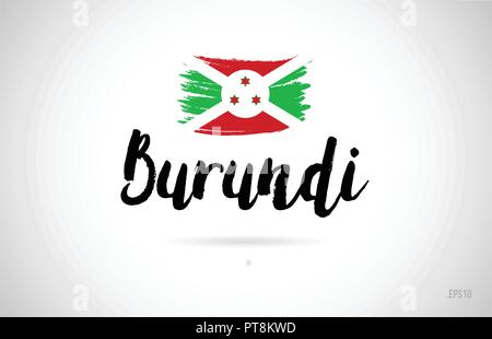 Burundi land Flagge Konzept mit grunge Design Geeignet für ein Logo Icon Design Stock Vektor