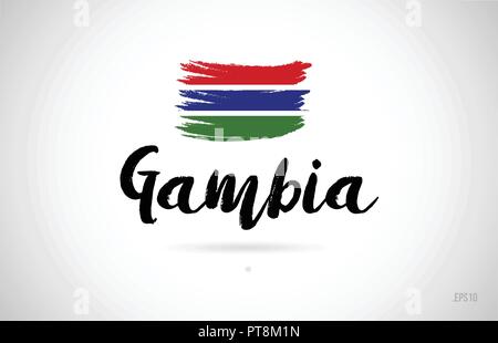 Gambia land Flagge Konzept mit grunge Design Geeignet für ein Logo Icon Design Stock Vektor