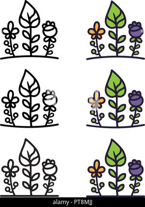 Einstellen der Ökologie logo Elemente. Vector Illustration auf weißem Hintergrund. Stock Vektor