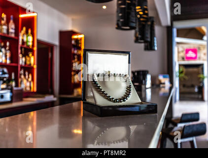 TAHITI Perlen Halskette Stockfoto