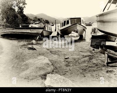 Die Yacht Reparaturwerft in Lagoa da Conceição Florianopolis Brasilien Stockfoto