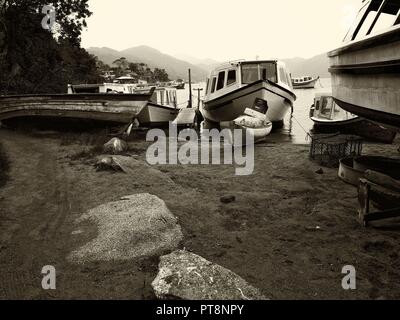 Die Yacht Reparaturwerft in Lagoa da Conceição Florianopolis Brasilien Stockfoto