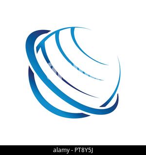 Die globale Kommunikation Sat-blauer Kreis Vektor Symbol Grafik Logo Design Template Stock Vektor