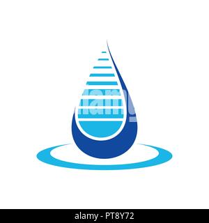 Wasserfiltration Drop Blau Vektor Symbol Grafik Logo Design Template Stock Vektor