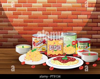 Set Pasta mit verschiedenen Saucen Abbildung Stock Vektor