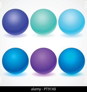 Eingestellt von bunten Kugeln mit Schatten Stock Vektor