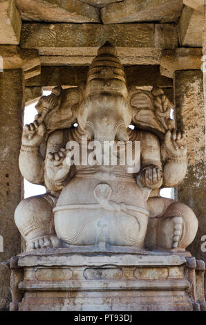 Sasivekalu (senfkorn) Ganesha Tempel in Hampi, Karnataka, Indien. Stockfoto