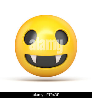 Vampire Emoticon 3D Rendering Illustration auf weißem Hintergrund Stockfoto