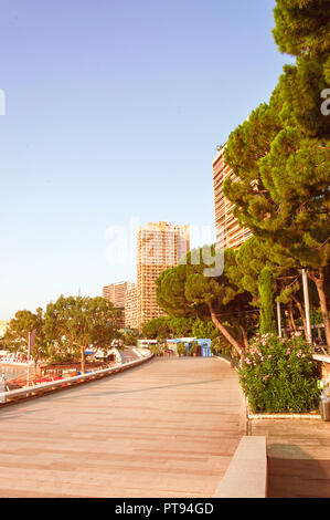 Larvotto Strand bei Sonnenaufgang in Montecarlo Fürstentum Monaco Stockfoto