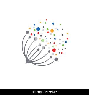 Vektor zeichen Blumensamen fliegen in den Wind Stock Vektor