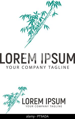 Bambus Logo Design Konzept Vorlage Stock Vektor