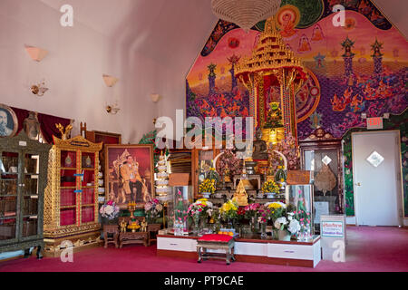 Die extrem aufwendigen Jade Buddah Buddah Zimmer im Wat Thai Thavorn Vanaram Tempel in Elmhurst, Queens, New York Stockfoto