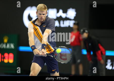 Peking, Peking, China. 8. Oktober, 2018. Peking, China - Professional tennis player Nikoloz Basilashvili besiegt Kyle Edmund 2-0 im Halbfinale von China 2018 in Peking, China, 6. Oktober 2018. Credit: SIPA Asien/ZUMA Draht/Alamy leben Nachrichten Stockfoto