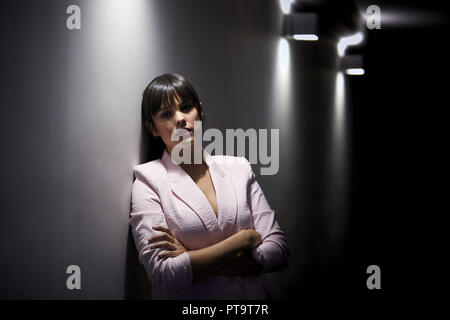 Madrid, Spanien. 3. Okt, 2018. Spanische Schauspielerin Christina Abad stellt während einer Portrait Session bei La Latina Theater in Madrid. Credit: LEGAN S. Mace/SOPA Images/ZUMA Draht/Alamy leben Nachrichten Stockfoto