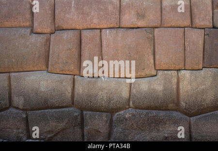 Alten Inka Stone Wall in der Stadt Cusco, Peru Stockfoto