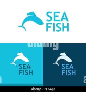 Vektor Logo mit Äschen für Kochen und Angeln unternehmen Stock Vektor