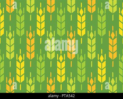 Ohren von Weizen, Roggen und Gerste - Vector Pattern, Geloopt Hintergrund Abbildung. Stock Vektor