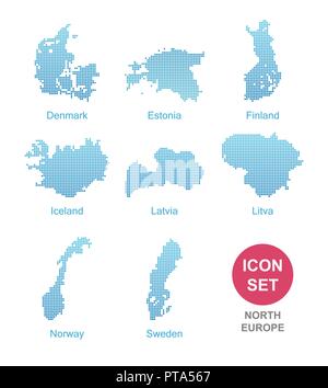 In den Grafschaften von Nord Europa Stock Vektor