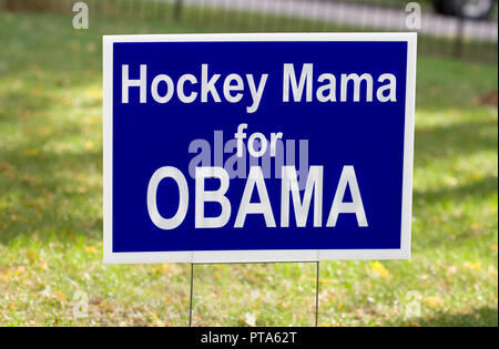 Yard Zeichen für Demokrat Barack Obama bei der Präsidentschaftswahl 2008 Usa Wahl Stockfoto