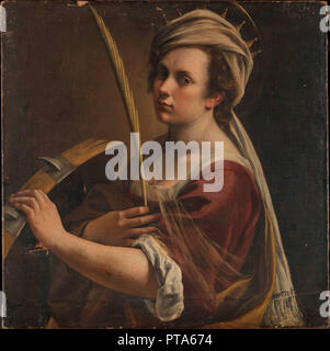 Selbstbildnis als die Heilige Katharina von Alexandria, ca 1616. Schöpfer: GENTILESCHI, Artemisia (1598-1653). Stockfoto