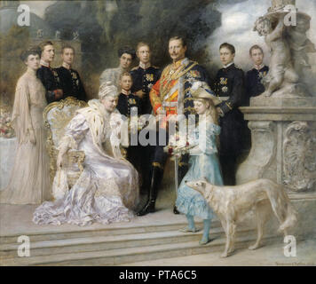 Gruppenbild der Kaiserlichen Familie (anlässlich der Silbernen Hochzeit), 1906. Schöpfer: Keller, Ferdinand. Stockfoto