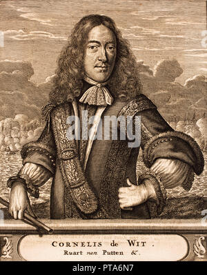 Portrait von Cornelis de Witt (1623-1672) (Aus: Schauplatz des Krieges), 1675. Schöpfer: Anonym. Stockfoto