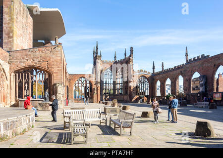 St. Michael's Cathedral Ruinen, Coventry, West Midlands, England, Vereinigtes Königreich Stockfoto
