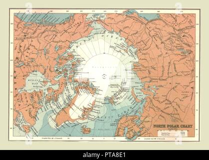 North Polar Chart, 1902. Schöpfer: Unbekannt. Stockfoto