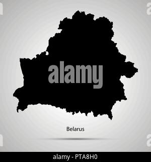 Weißrussland Landkarte, einfache schwarze Silhouette Stock Vektor