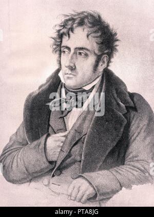 François René de Chateaubriand - französischer Schriftsteller, Politiker und Diplomat, ultra-Royalistischen, Viscount, Französisch Peer, konservativ, einer der ersten represe Stockfoto