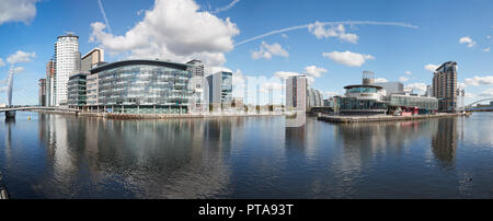 Die BBC und andere Gebäude in MediaCity UK, Salford Quays, Manchester, UK Stockfoto