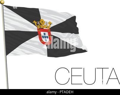 Ceuta amtliche regionale Flagge, Spanien, Vektor, Abbildung Stock Vektor