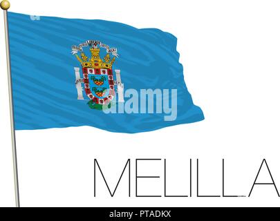 Melilla amtliche regionale Flagge, Spanien, Vektor, Abbildung Stock Vektor