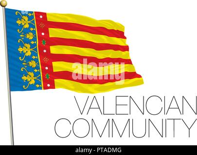 Comunidad Valenciana amtliche regionale Flagge, Spanien, Vektor, Abbildung Stock Vektor