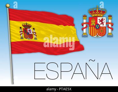 Spanien offizielle Flagge, Vector Illustration Stock Vektor
