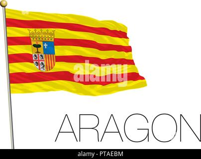 Aragon amtliche regionale Flagge, Spanien, Vektor, Abbildung Stock Vektor