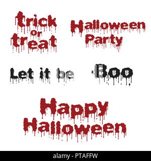 Halloween text und Icon sticker Pack für Design Stock Vektor