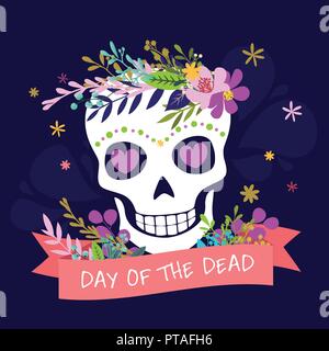 Mexiko Tag der Toten poster Design Vector Illustration Stock Vektor