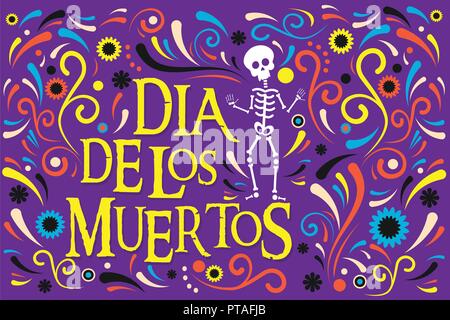 Mexiko Tag der Toten poster Design Vector Illustration Stock Vektor